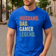 Gamer Husband Dad Video Game Legend Father's Day Men's Casual T-Shirt Royal Blue Gamer Husband Dad Video Game Legend Father's Day Men's Casual T-Shirt Royal Blue
