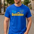 Gelt Father Hanukkah Menorah Jewish Dad Pajamas Men's Casual T-Shirt Royal Blue