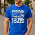 German Shepherd Dad Shirt American Flag German Shepherds Men's Casual T-Shirt Royal Blue