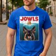 German Shepherd Jowls Hamburger GSG Dog Mom Dog Dad Men's Casual T-Shirt Royal Blue