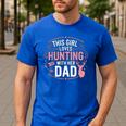 This Girl Loves Hunting With Her Dad Pink Deer Hunter Men's Casual T-Shirt Royal Blue
