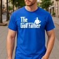 Golffather Father Dad Golfer Golfing Golf Club Putter Men's Casual T-Shirt Royal Blue
