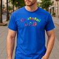 Grateful Dad Fathers Day Tie Dye Letters Shirt For Dads Men's Casual T-Shirt Royal Blue