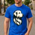 Great Pyrenees Pyr Minimalist Simple Dog Mom Dad Boys Girls Men's Casual T-Shirt Royal Blue