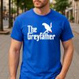 The Greyfather African Grey Parrot Lovers Bird's Dad Men's Casual T-Shirt Royal Blue