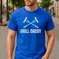 Grill Daddy Grillfather-Grill Dad Men's Casual T-Shirt Royal Blue