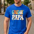 Groovy Papa Dad Retro Hippie 60s 70s Party Outfit Men Men's Casual T-Shirt Royal Blue