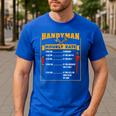 Handyman Hourly Rate Fathers Day Dad Men's Casual T-Shirt Royal Blue