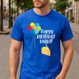 Happy Birthday Daddy Cute Toddler Dad's Birthday Party Men's Casual T-Shirt Royal Blue