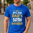 Happy It's My Dad's 50th Birthday 1975 50 Years Old Men's Casual T-Shirt Royal Blue