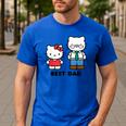 Hello Kitty Best Dad Fathers Day Small Men's Casual T-Shirt Royal Blue
