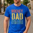 Hockey Dad Shirt Men Fathers Day Hockey Dad Men's Casual T-Shirt Royal Blue