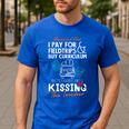 Homeschool Dad Kissing The Teacher Homeschool Dad Men Women Kids Men's Casual T-Shirt Royal Blue