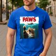 Humorous Paws Parody Cat Mouse For Cat Lover Cat Mom Cat Dad Men's Casual T-Shirt Royal Blue