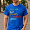 Husband Dad Grandpa 75 Year Old Legend 75th Birthday Men's Casual T-Shirt Royal Blue