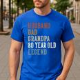 Husband Dad Grandpa 80 Year Old Legend 80th Birthday Men's Casual T-Shirt Royal Blue