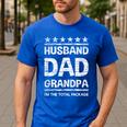 Husband Dad Grandpa Shirt For Him Men's Casual T-Shirt Royal Blue Husband Dad Grandpa Shirt For Him Men's Casual T-Shirt Royal Blue