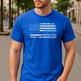 Husband Daddy Protector Hero Police Officer Father Dad Men's Casual T-Shirt Royal Blue