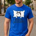 Husky Dog Pajama Husky Official Sleepshirt Mom Dad Kid Men's Casual T-Shirt Royal Blue