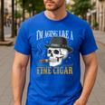 I'm Aging Like a Fine Cigar Skull Dad Retro Adult Men's Casual T-Shirt Royal Blue I'm Aging Like a Fine Cigar Skull Dad Retro Adult Men's Casual T-Shirt Royal Blue