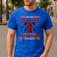 I'm Dad Grandpa Retired Firefighter Nothing Scares Me Men's Casual T-Shirt Royal Blue