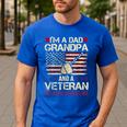I'm a Dad Grandpa And a Veteran Nothing Scares Me Men's Casual T-Shirt Royal Blue