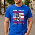 I'm A Dad Grandpa And Veteran Papa Grandpa Fathers Day Men Men's Casual T-Shirt Royal Blue