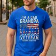 I'm A Dad Grandpa And Veteran Patriotic US Flag Veterans Day Men's Casual T-Shirt Royal Blue