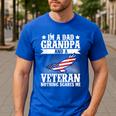I'm A Dad Grandpa And A Veteran US Flag Veterans Day Men's Casual T-Shirt Royal Blue