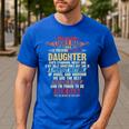 I'm A Lucky Dad I Have A Awesome Daughter She's Stubborn Men's Casual T-Shirt Royal Blue
