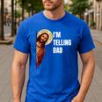I'm Telling Dad Religious Christian Jesus Meme Men's Casual T-Shirt Royal Blue