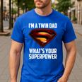 I'm A Twin DAD-What's Your Superpower Men's Casual T-Shirt Royal Blue