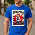 Japanese Art Corgi Dog Mom Dad Men's Casual T-Shirt Royal Blue
