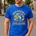 Jesus Made Fisher Man Christian Fishing Bass Fish Dad Men's Casual T-Shirt Royal Blue