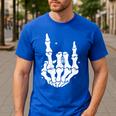 Just A Dad Who Always Came Back 2 Sided Skeleton Men's Casual T-Shirt Royal Blue