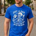 Just A Dad Who Always Came Back Skeleton Fathers Day Men's Casual T-Shirt Royal Blue