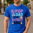 K-Pop Dad Of The Birthday Girl K Pop Birthday Party Men's Casual T-Shirt Royal Blue