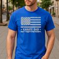 Karate Dad America US Flag Patriot Vintage Men's Casual T-Shirt Royal Blue