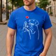 Labrador Retriever Golden Lab Dad Mom Men's Casual T-Shirt Royal Blue
