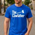 The Lawfather Father's Day Firm Lawyer Daddy Attorney Dad Men's Casual T-Shirt Royal Blue