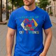 Leveled Up To Dad Of Twins Video Gamer Gaming Men's Casual T-Shirt Royal Blue Leveled Up To Dad Of Twins Video Gamer Gaming Men's Casual T-Shirt Royal Blue