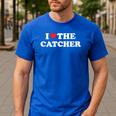 I Love The Catcher Baseball Softball Dad Mom Men's Casual T-Shirt Royal Blue