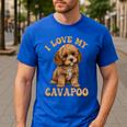 I Love My Cavapoo For Mom Dad Kids Men's Casual T-Shirt Royal Blue