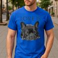 Love Is French Bulldog Shirt Frenchie Lover Tee Dog Mom Dad Men's Casual T-Shirt Royal Blue