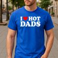 I Love Hot Dads Men's Casual T-Shirt Royal Blue