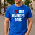 I Love Hot Divorced Dads Red Hearts Men's Casual T-Shirt Royal Blue