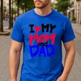 I Love My Mom And Dad Idea Shirt Men's Casual T-Shirt Royal Blue