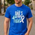 Lung Cancer Dad Ribbon Men's Casual T-Shirt Royal Blue