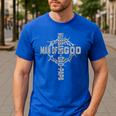 Man Of God Religious Christian Cross Husband Dad Fathers Day Men's Casual T-Shirt Royal Blue