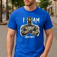I Am Man King Powerful Dad Afro Melanin Men's Casual T-Shirt Royal Blue